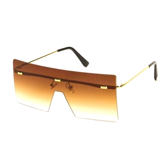Rimless brown large sunglasses - Picture 3 of 5